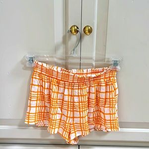 Forever21 Orange and White Gingham Shorts